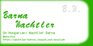 barna wachtler business card